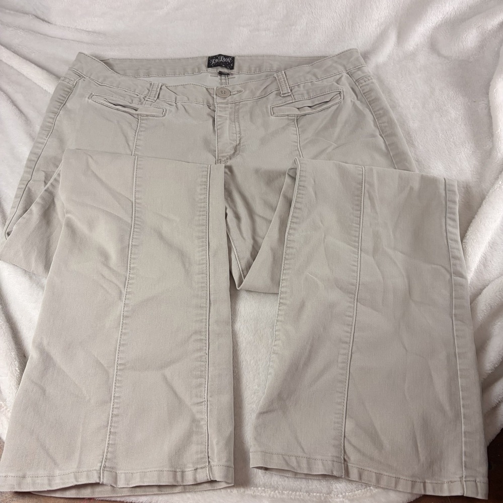 Vintage BeBop Y2K Khaki Low Rise Flare‎ Utility Pants 13 Gorpcore Grunge Utility